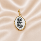 19.2K Portuguese Gold | Porcelain Bezel Saint Fatima Pendant