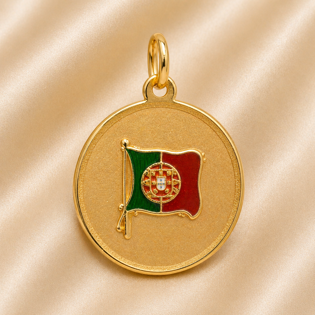 19.2K Portuguese Gold | Portugal Flag Pendant