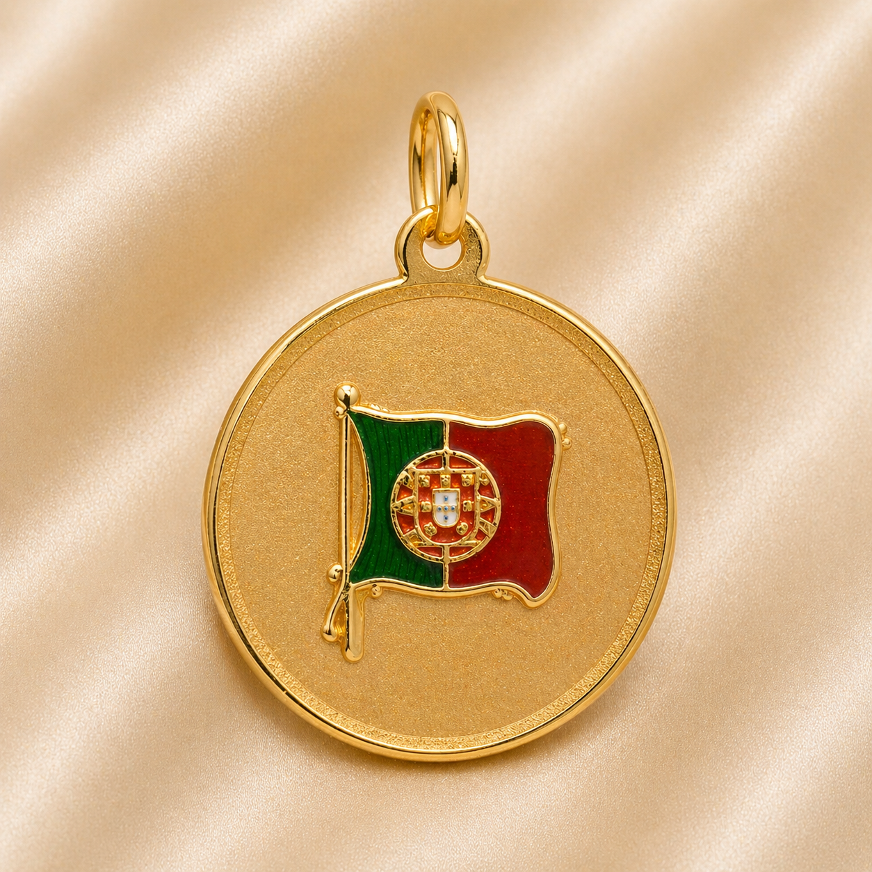 19.2K Portuguese Gold | Portugal Flag Pendant