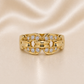 19.2K Portuguese Gold | Round Buckle Ring With Natural Diamonds