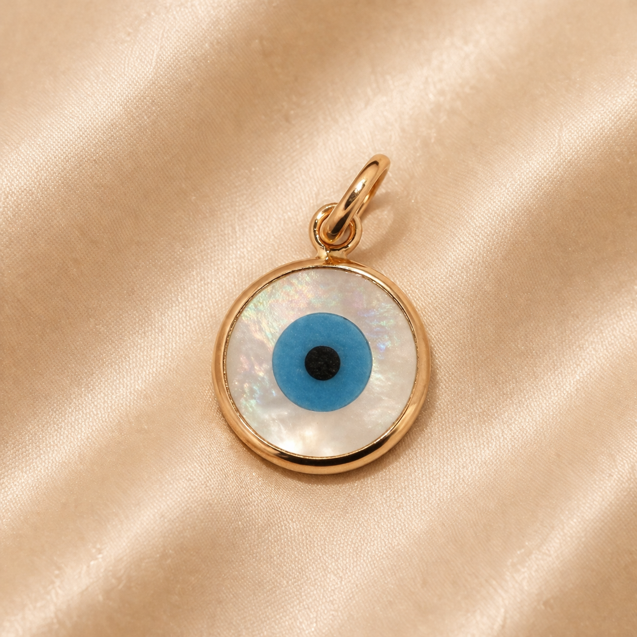 19.2K Portuguese Gold | Round Evil Eye Charm