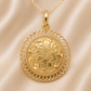 19.2K Portuguese Gold | Round Floral Pendant