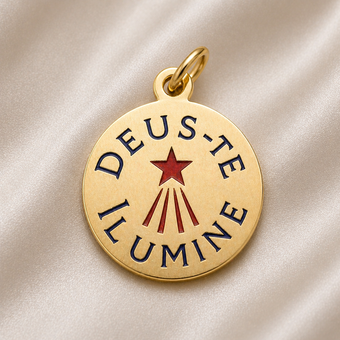 19.2K Portuguese Gold | Round Large Deus-Te Ilumine 