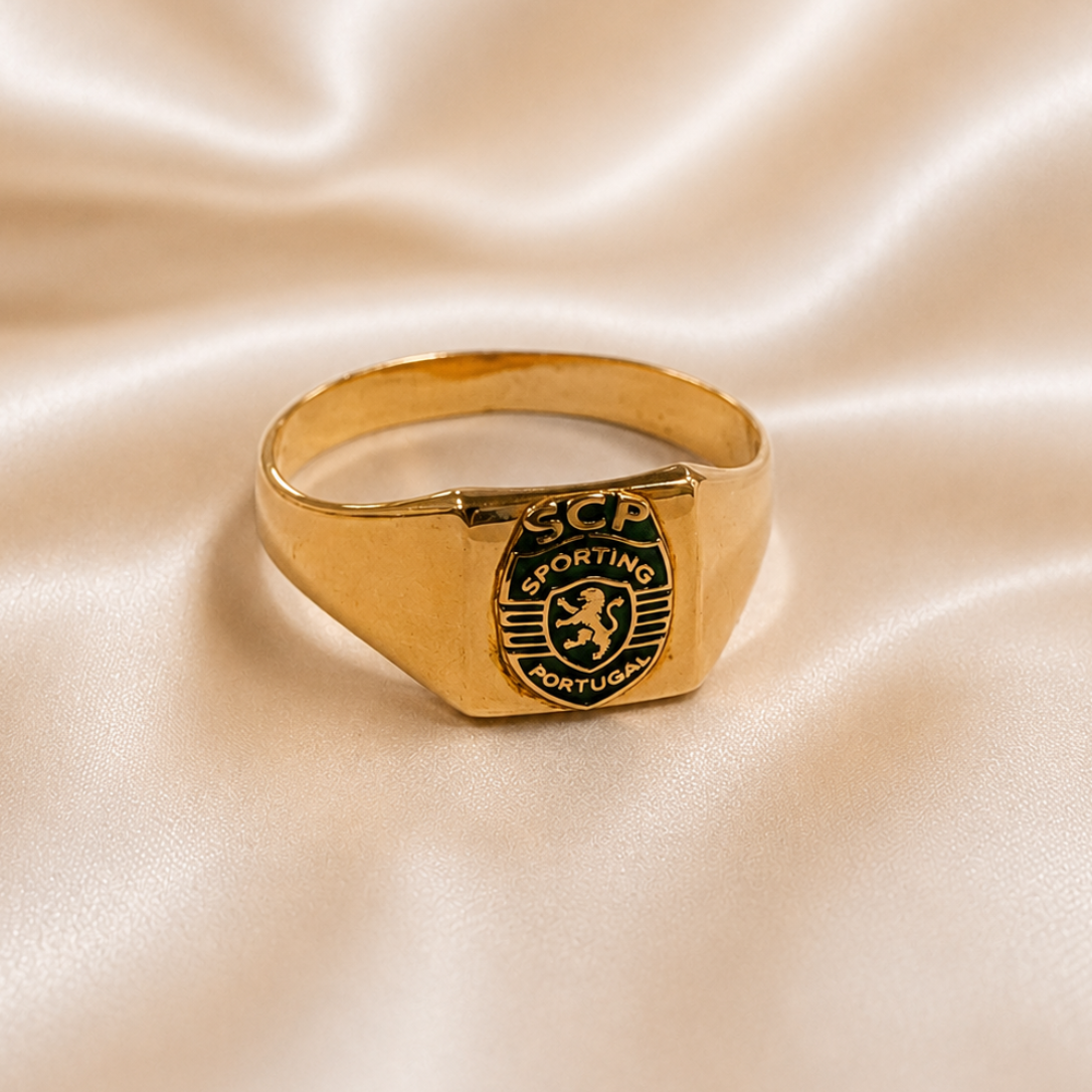 19.2K Portuguese Gold | SCP Soccer Rings Square signet