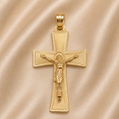 19.2K Portuguese Gold | Satin Finish Crucifix Pendant