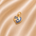 19.2K Portuguese Gold | Small Heart Lca De Padrinhos Charms Blue Charm for Gifting  