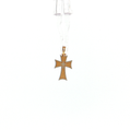 19.2K Portuguese Gold | Small Two-Tone Gold Cross-in-Cross Religious Charm/Pendant