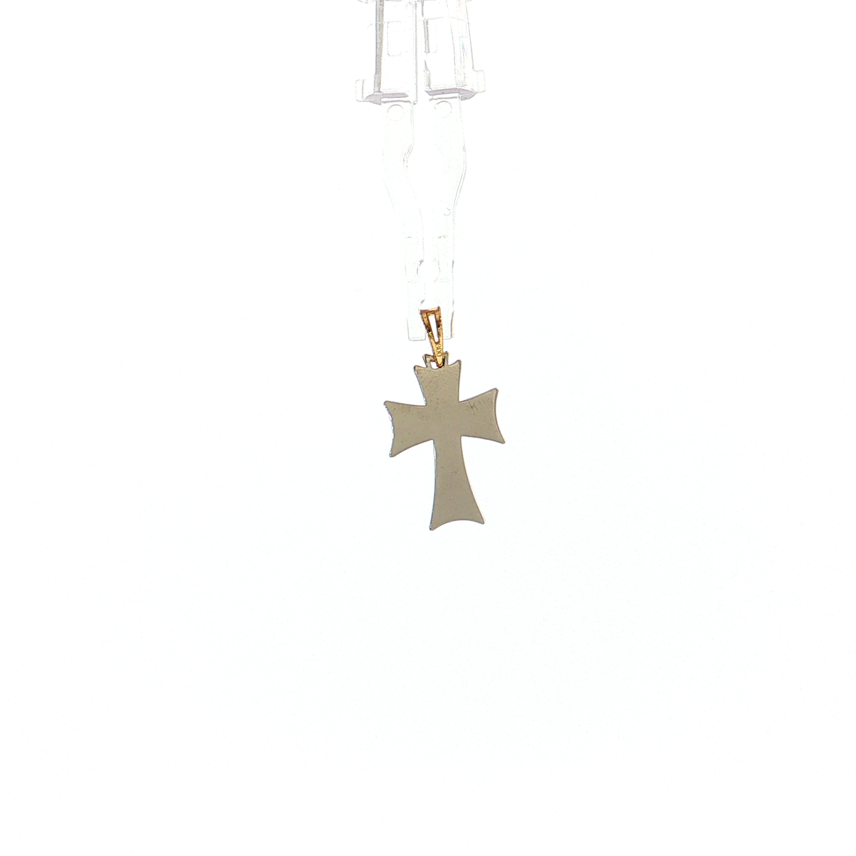 19.2K Portuguese Gold | Small Two Tone Cross in Cross Charm Pendant Back View