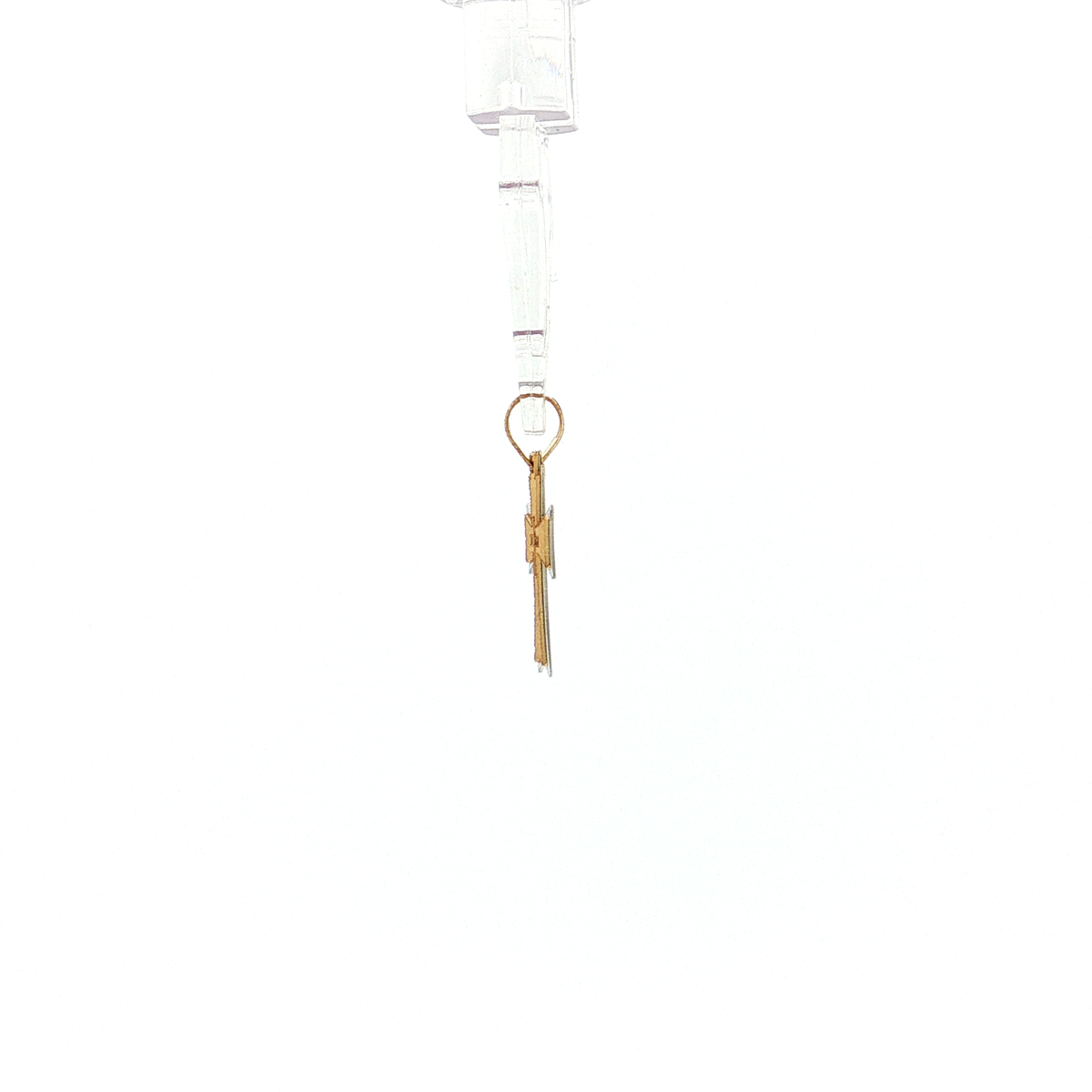 19.2K Portuguese Gold | Small Two Tone Cross in Cross Charm Pendant Side View