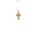 19.2K Portuguese Gold | Small Two Tone Detailed Cross Charm Pendant