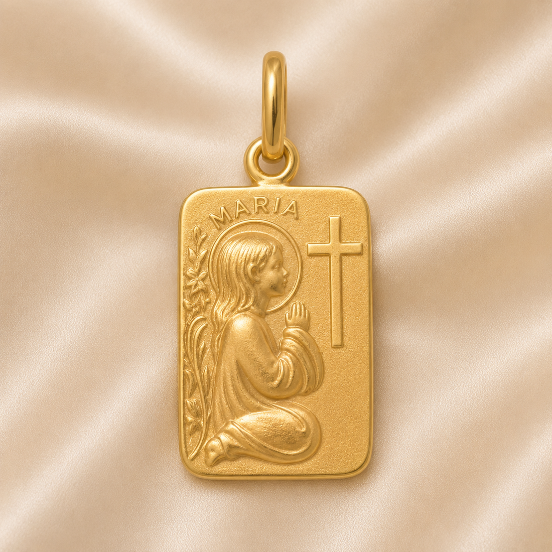 19.2K Portuguese Gold | Square Angel Pendant