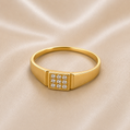 19.2K Portuguese Gold | Square Cluster CZ Ring 