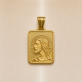 19.2K Portuguese Gold | Square Jesus Pendant