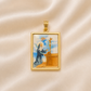 19.2K Portuguese Gold | Square Saint Rita Pendant
