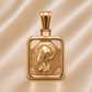 19.2K Portuguese Gold | Square Virgin Mary Pendant
