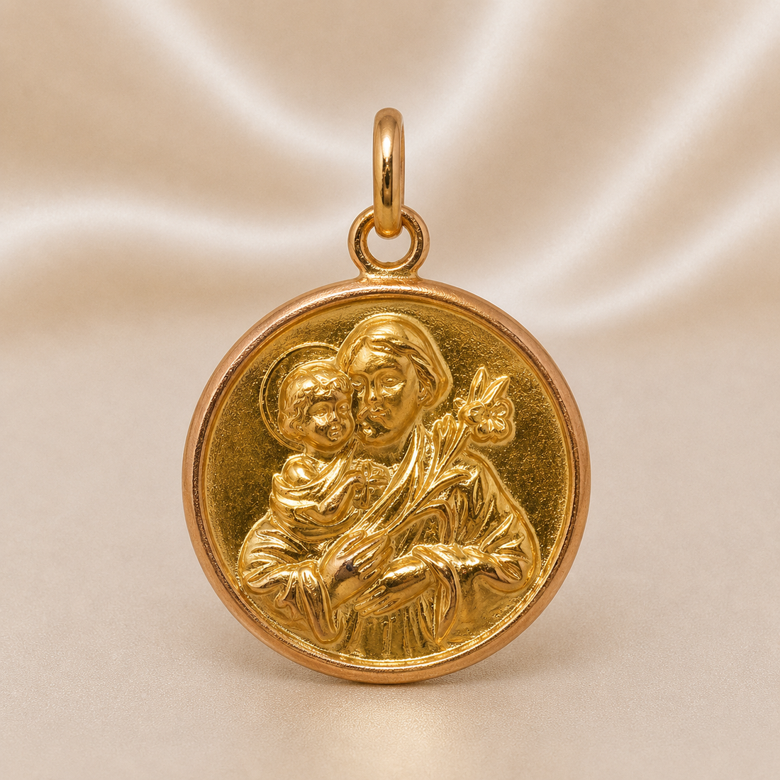 19.2K Portuguese Gold | St Joseph Medal Pendant