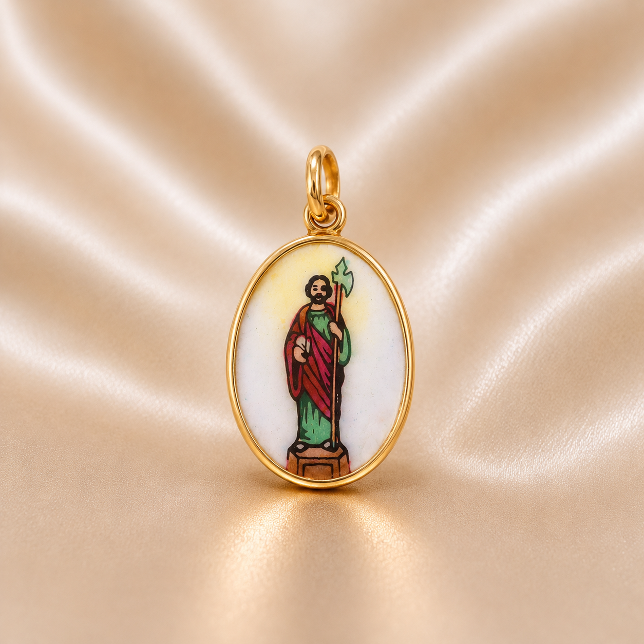 19.2K Portuguese Gold | St Judas Pendant Front Side 