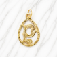 Gold pendant with intricate design on a white background 19.2K Portuguese Gold | Tear Drop Letters Letter P