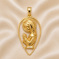 19.2K Portuguese Gold | Tear drop Virgin Mary Pendant