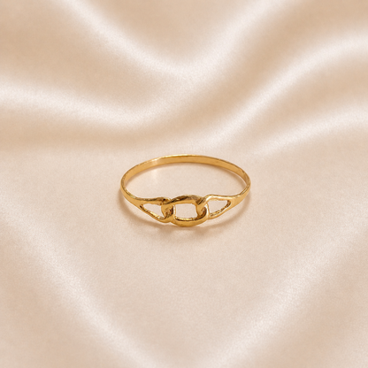 19.2K Portuguese Gold | Three Link Chain Ring unisex minimal 
