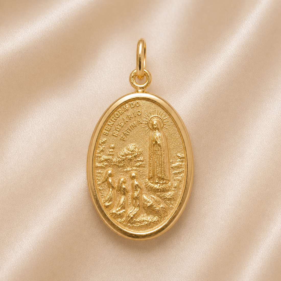 19.2K Portuguese Gold | Traditional Nossa Senhora do Rosário de Fátima Medal Pendant