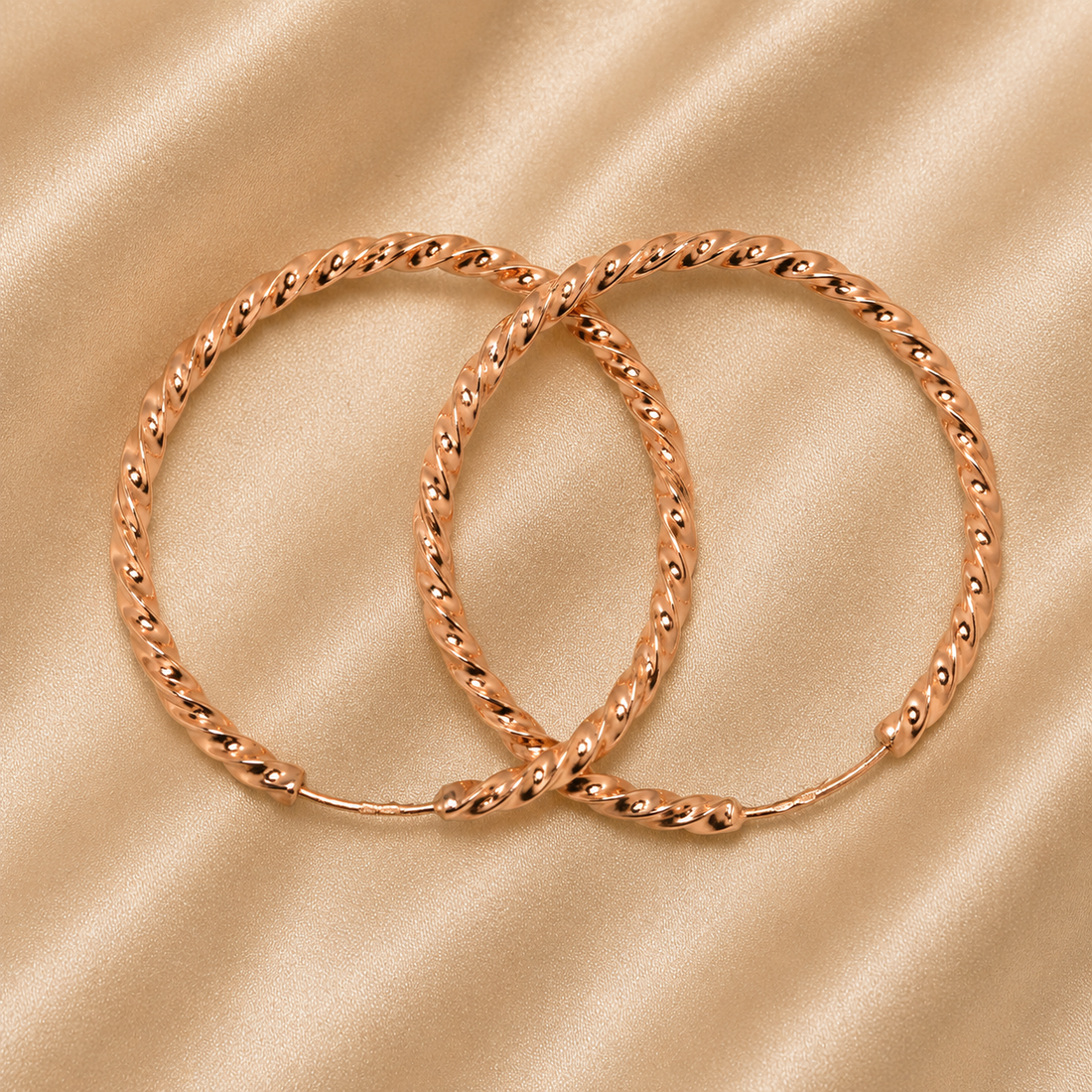 19.2K Portuguese Gold | Twist Hoop (Argolas) 30mm Earrings
