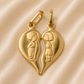 19.2K Portuguese Gold | Two Piece Heart Charm