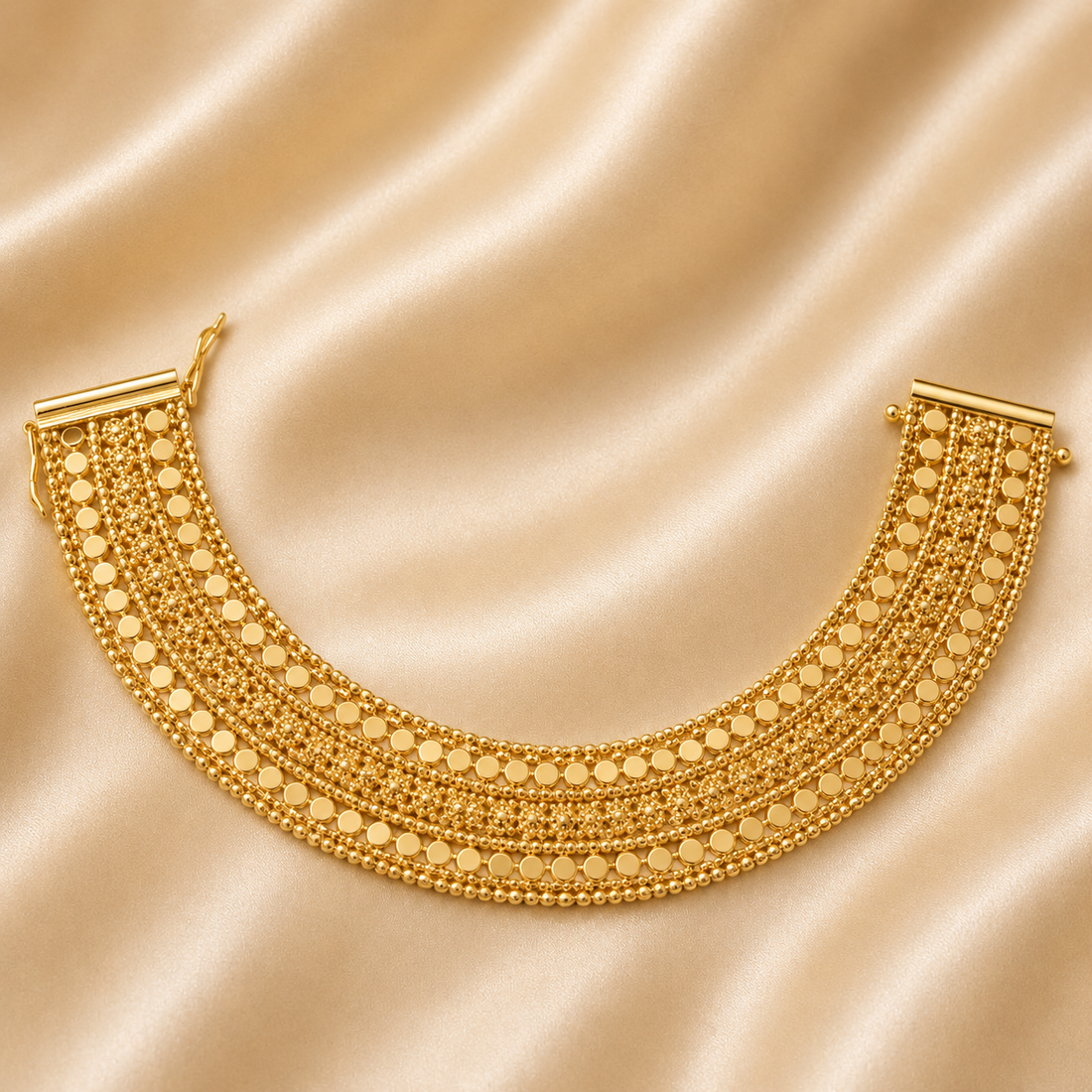 19.2K Portuguese Gold | Vintage 17mm Weave Bracelet