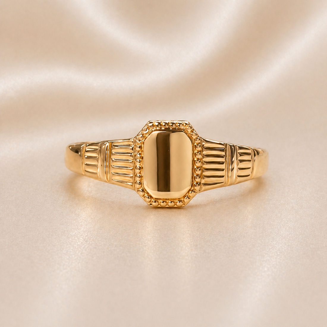 19.2K Portuguese Gold | Vintage Art Deco Gold Signet Ring