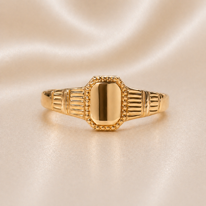 19.2K Portuguese Gold | Vintage Art Deco Gold Signet Ring