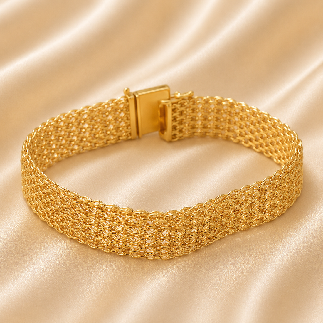 19.2K Portuguese Gold | Vintage Heart Weave Bracelet