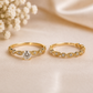 19.2K Portuguese Gold | Vintage Milgrain Marquise Engagement Ring with Wedding Band