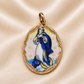 19.2K Portuguese Gold | Vintage Our Lady of the Conception Pendant Back Enamel