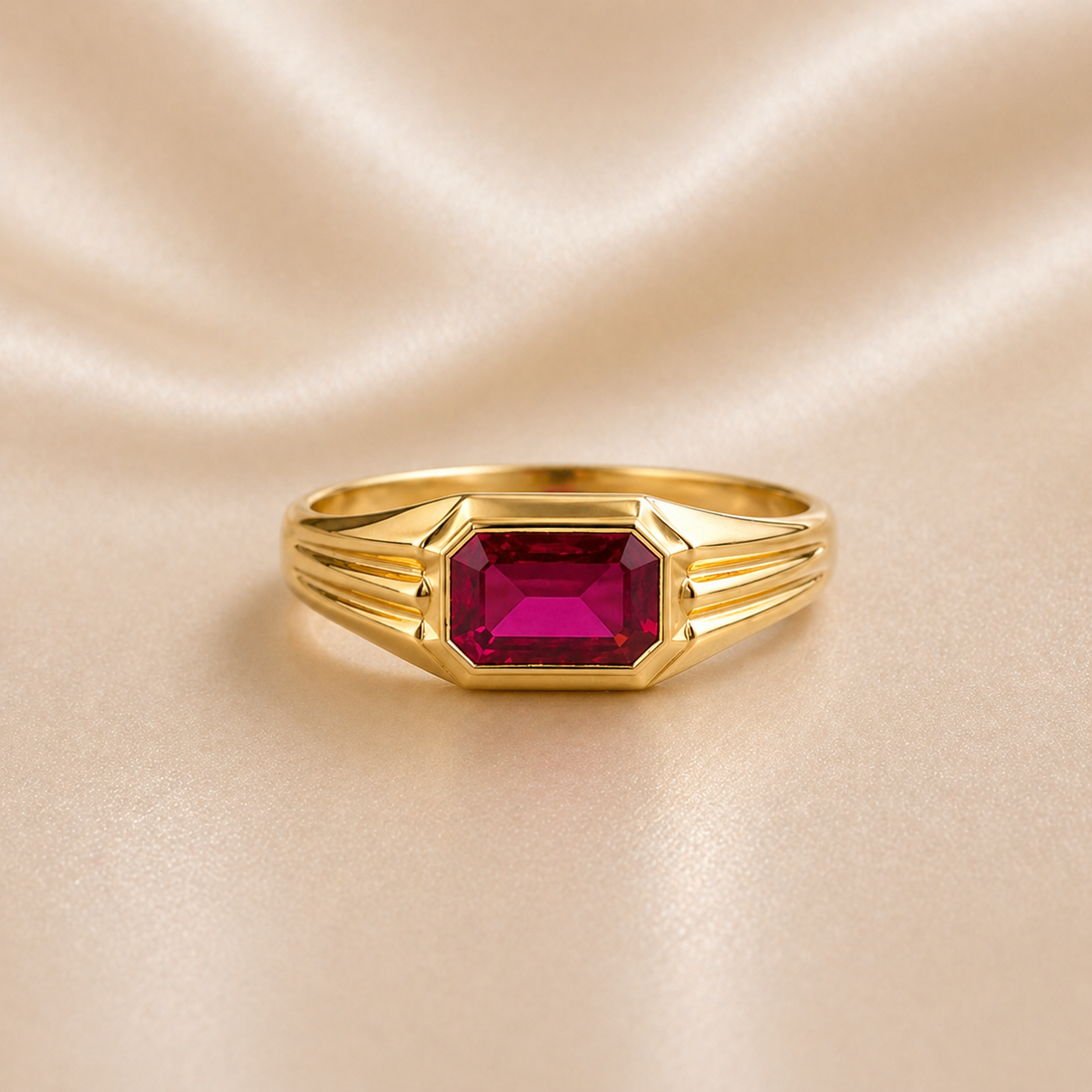19.2K Portuguese Gold Vintage Red Stone Signet Ring