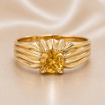 19.2K Portuguese Gold | Vintage Retro Yellow Stone Ring