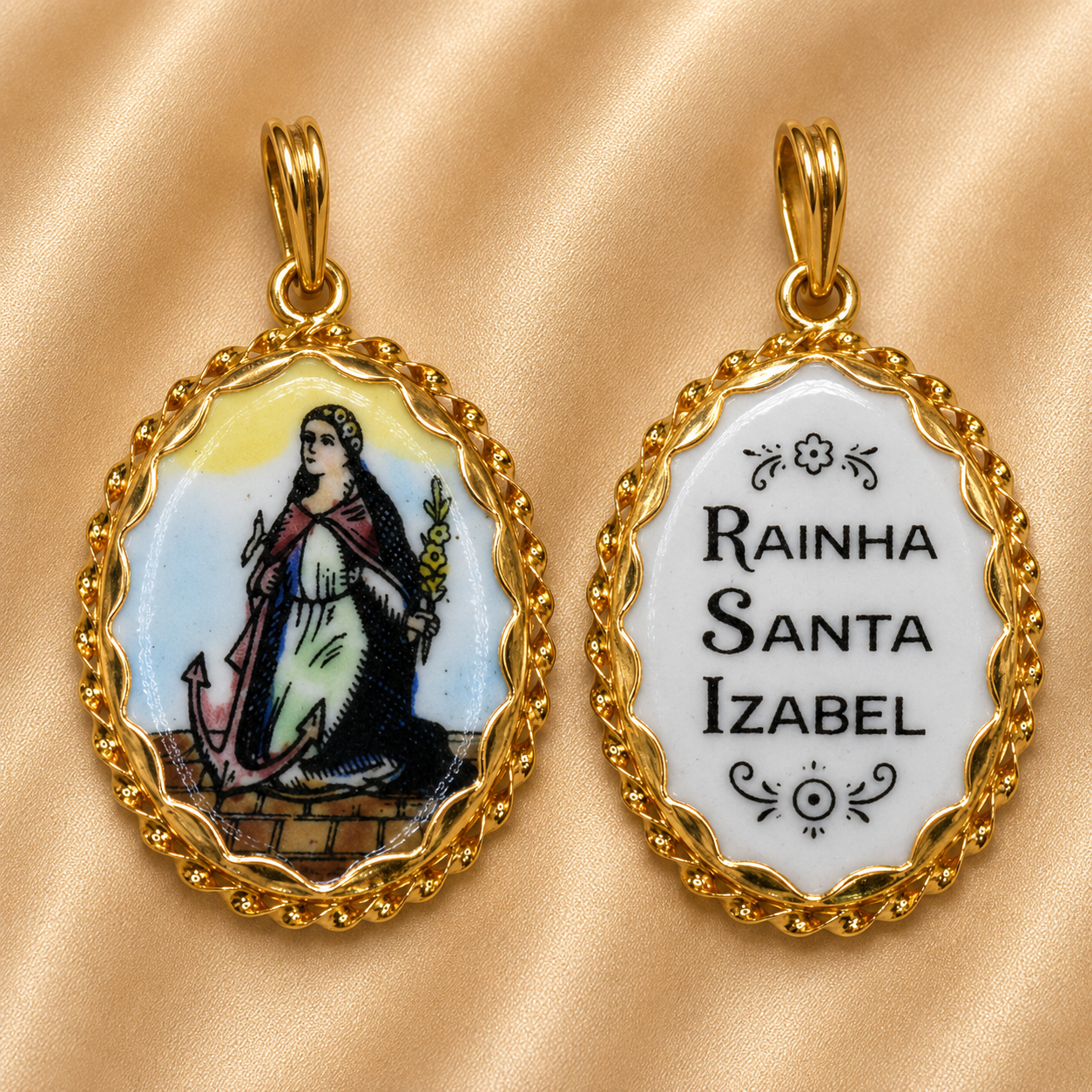 19.2K Portuguese Gold | Vintage Saint Philomena Pendant