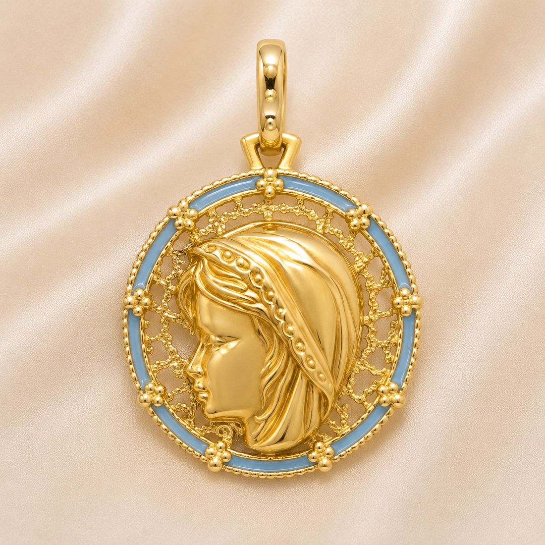 19.2K Portuguese Gold | Virgin Girl Pendant