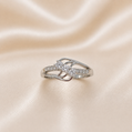 19.2K Portuguese Gold | WG 3 Stone & Pave Ring