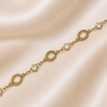 19.2K Portuguese Gold | YG Circle Link & CZ Bracelet 