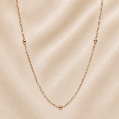 19.2K Portuguese Gold | YG Dainty Ball Necklace