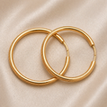 19.2K Portuguese Gold | YG Etched Design 5MM Gold Hoops