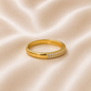 Gold ring with diamonds on a satin surface 19.2K Portuguese Gold | YG Pave CZ Ring