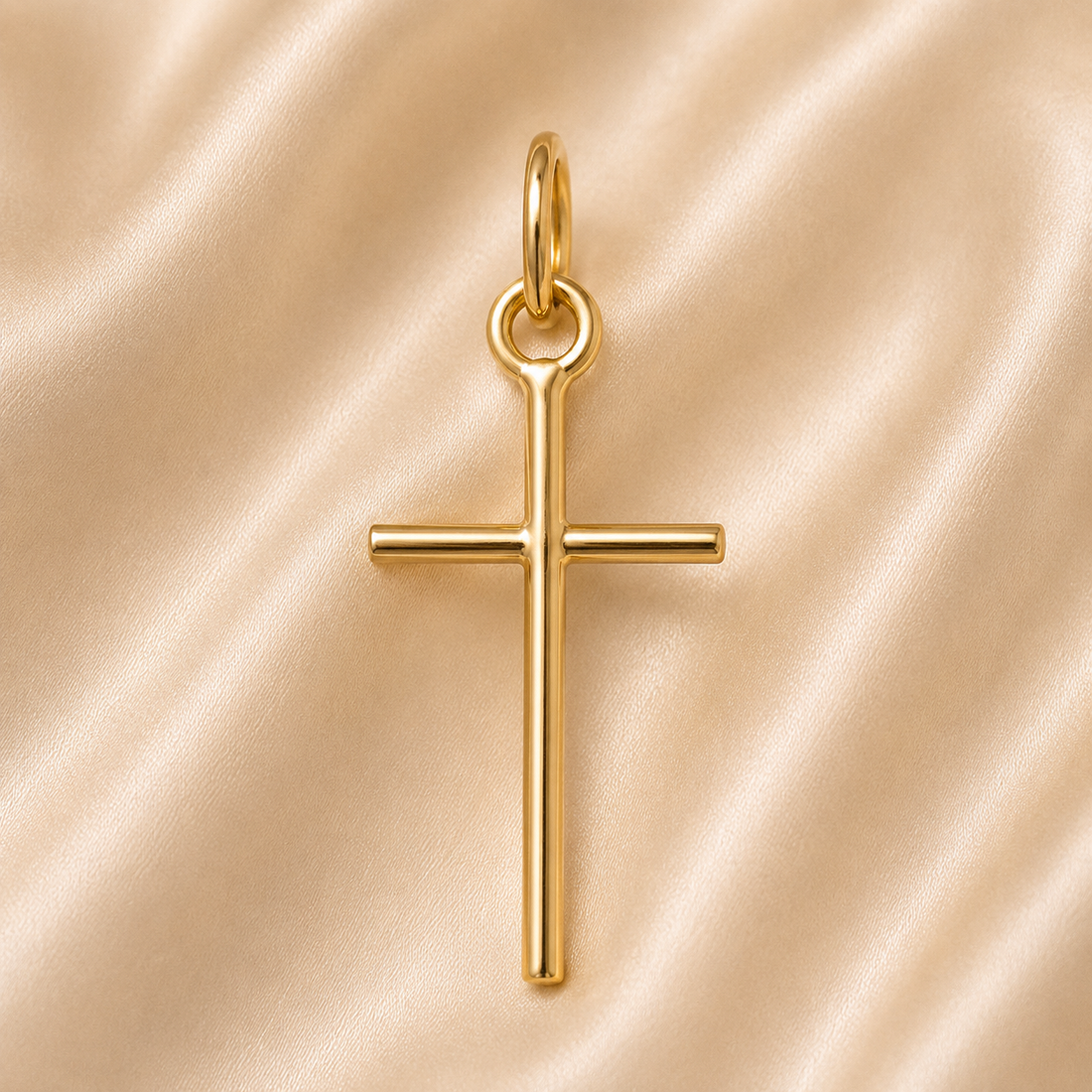 19.2K Portuguese Gold | YG Simple Cross Charm