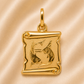 19.2K Portuguese Gold | Zodiac Scroll Pendant