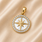 19.2k Portuguese Gold | CZ Compass Pendant