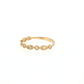 19.2K Portuguese Gold |  Round CZ Wedding Band with Milgrain Leaf-Shaped Accents