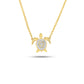 Ocean | Deep Blue 14K Gold Lab Diamond Mini Turtle Necklace