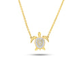 Ocean | Deep Blue 14K Gold Lab Diamond Mini Turtle Necklace