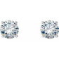 Pair of diamond stud earrings on a white background