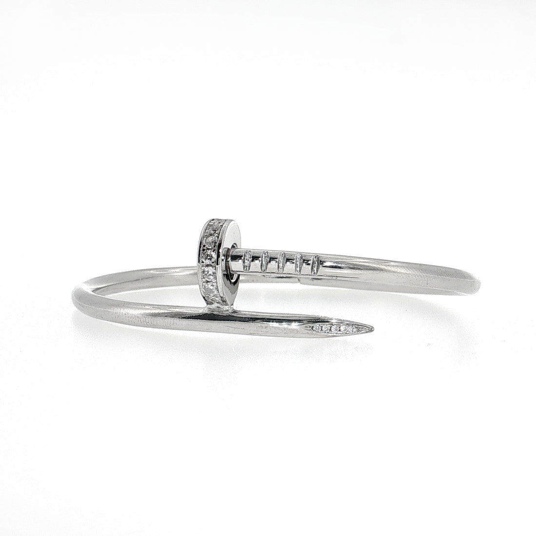 Sterling Silver | Plain CZ Nail Bangle